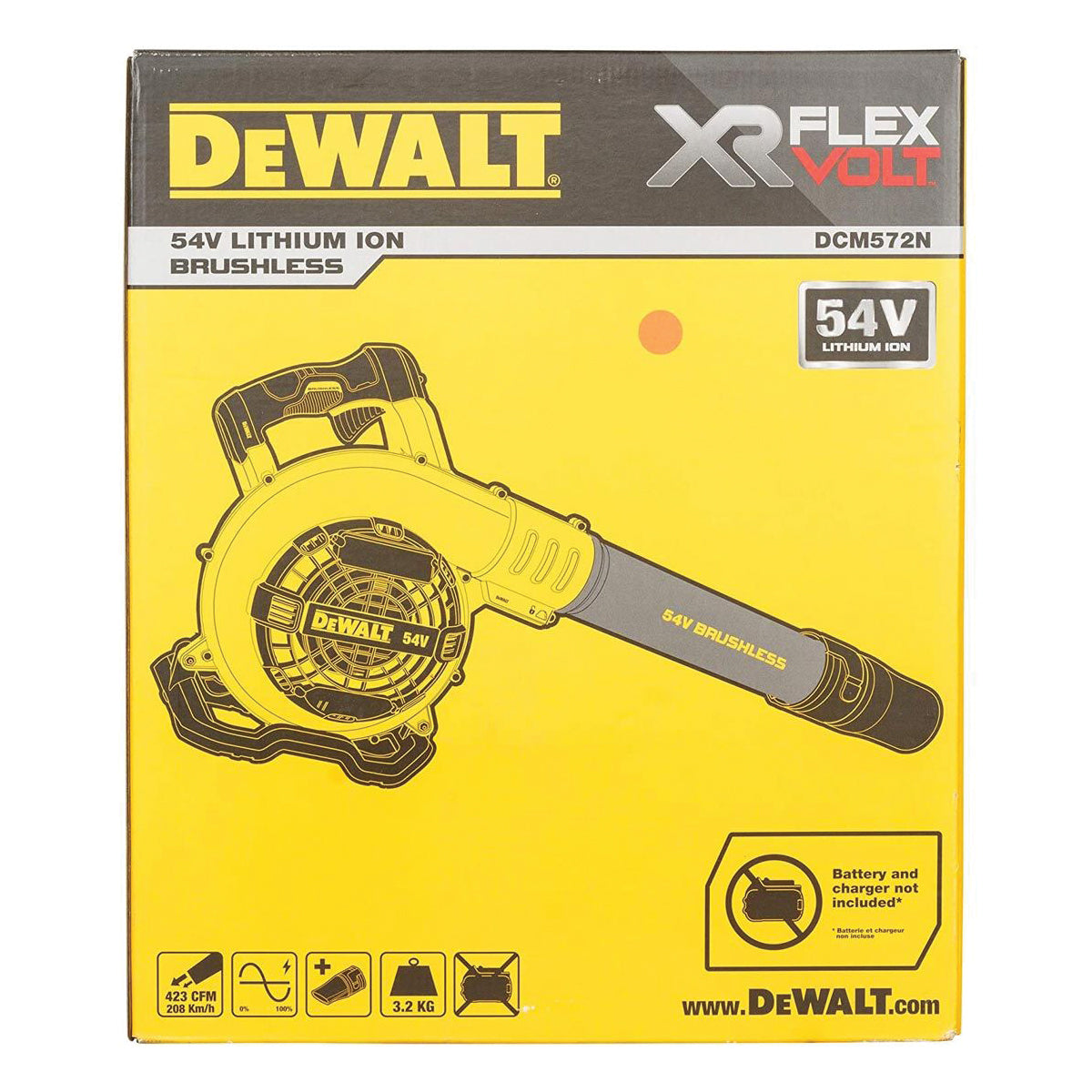 RADIAL BRUSHLESS XR FLEXVOLT 9Ah high power motor blower and ACCESSORIES - DeWALT - DCM572X1-QW RADIAL BRUSHLESS XR FLEXVOLT 9Ah high power motor blower and ACCESSORIES - DeWALT - DCM572X1-QW